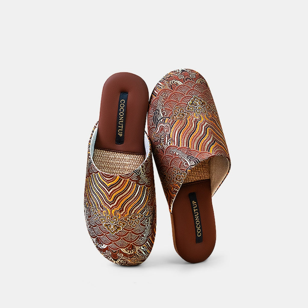 Linen Embroidered House Slippers for Women - Premium Anti-Slip & Odor-Resistant Indoor/Outdoor Slides