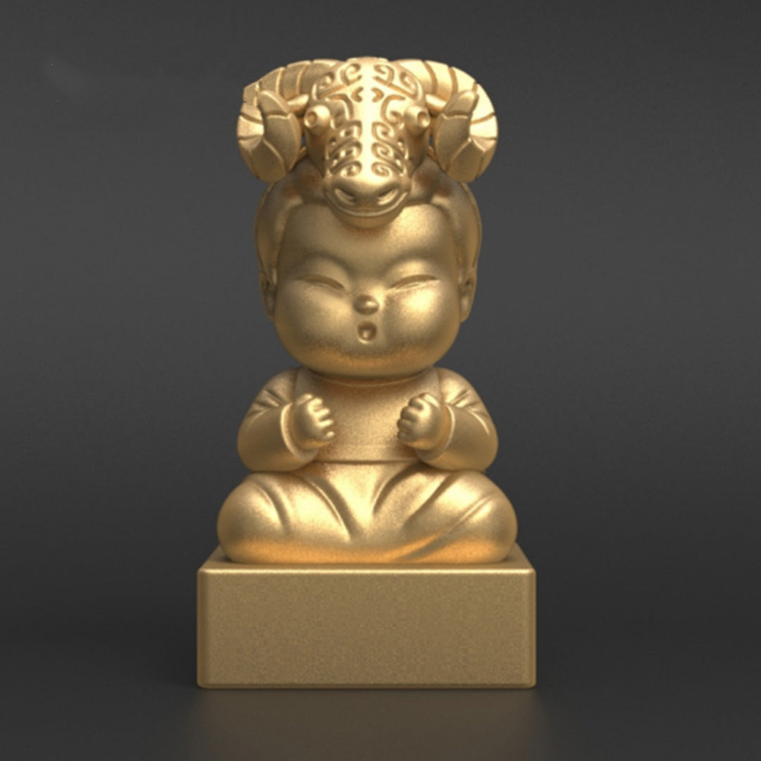 12 Star Signs Collectible Figurine Seals, Customizable Name Engraving, Zodiac-Themed Stamp Set