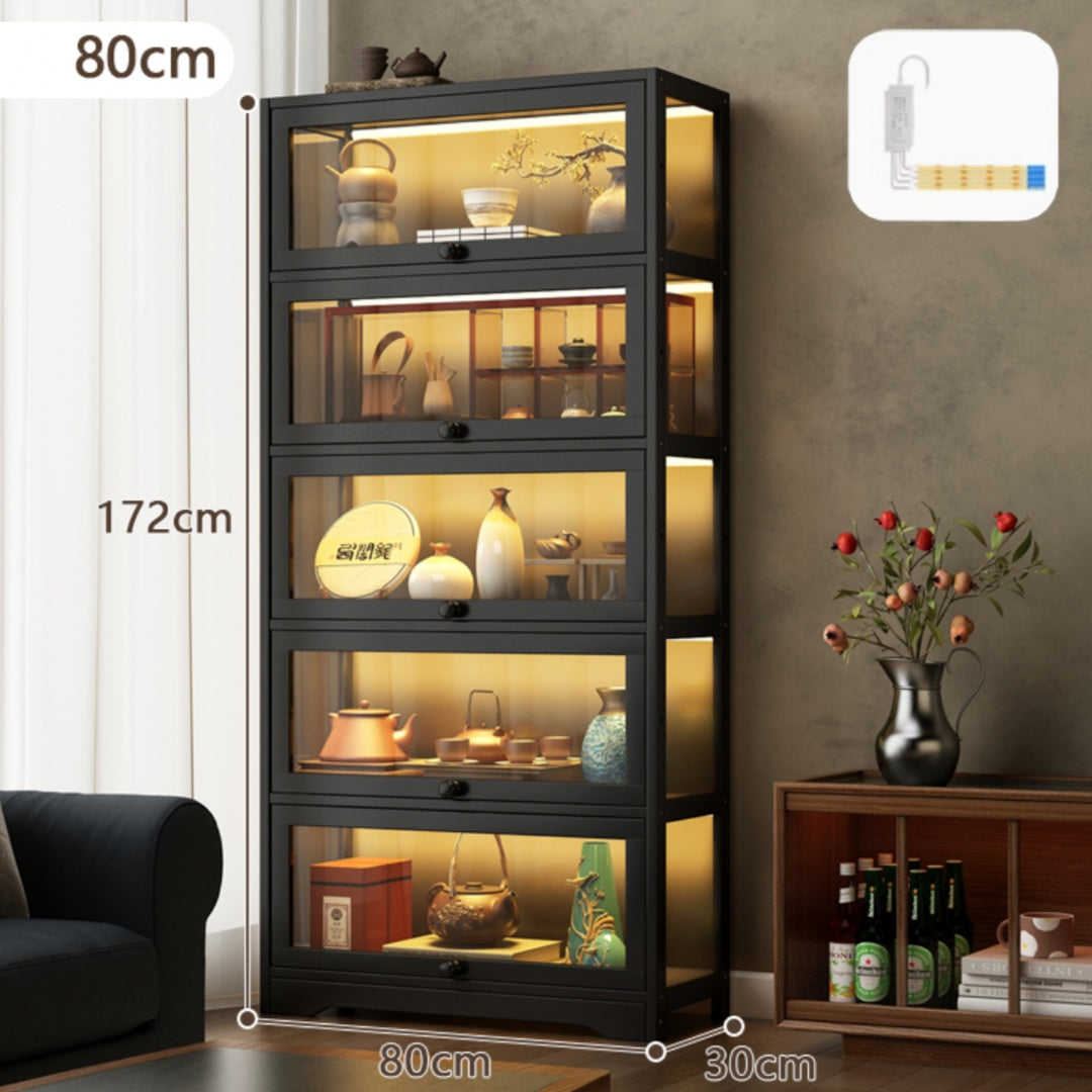 Premium Tea Display Cabinet with LED Lighting