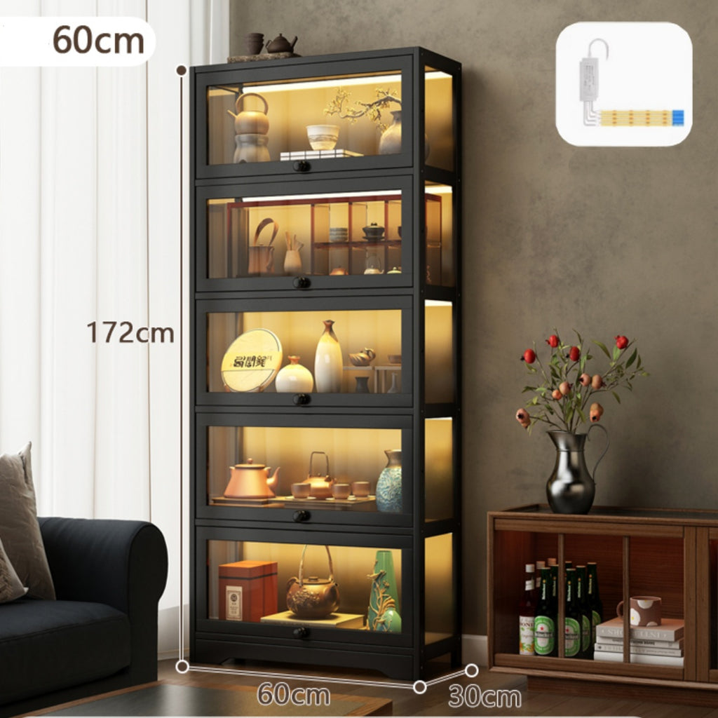 Premium Tea Display Cabinet with LED Lighting