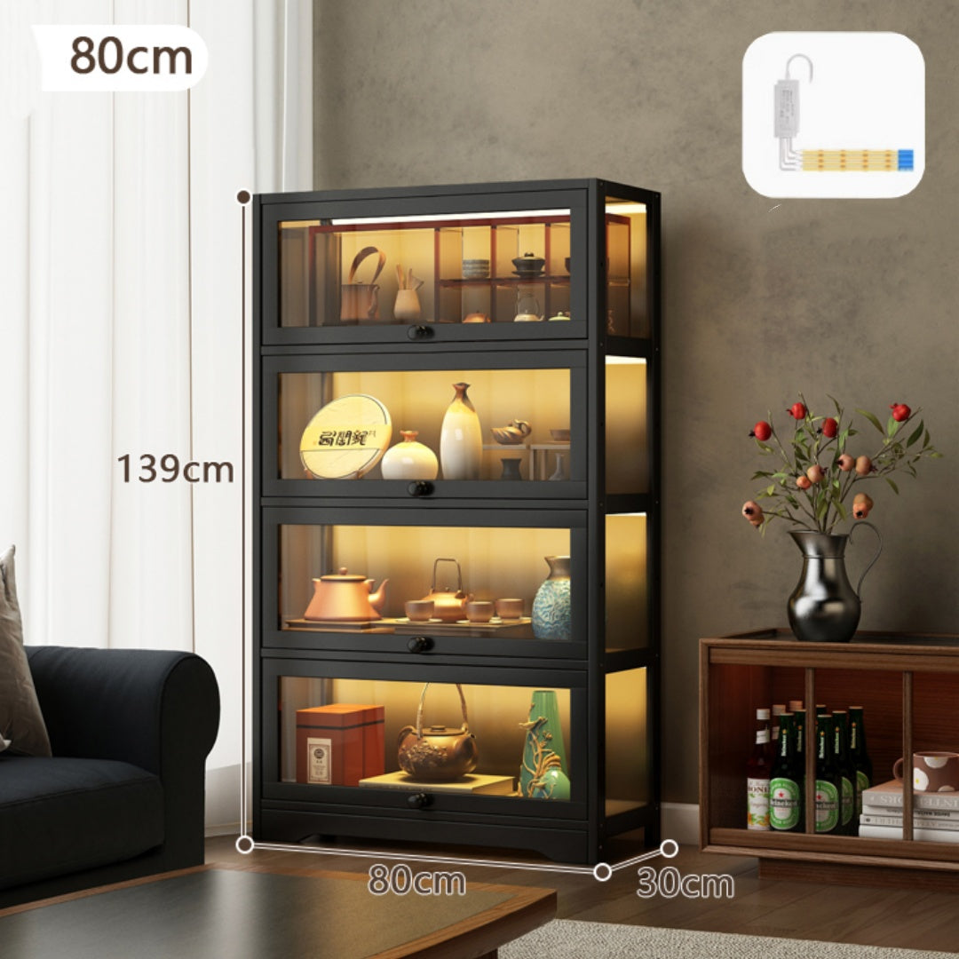 Premium Tea Display Cabinet with LED Lighting