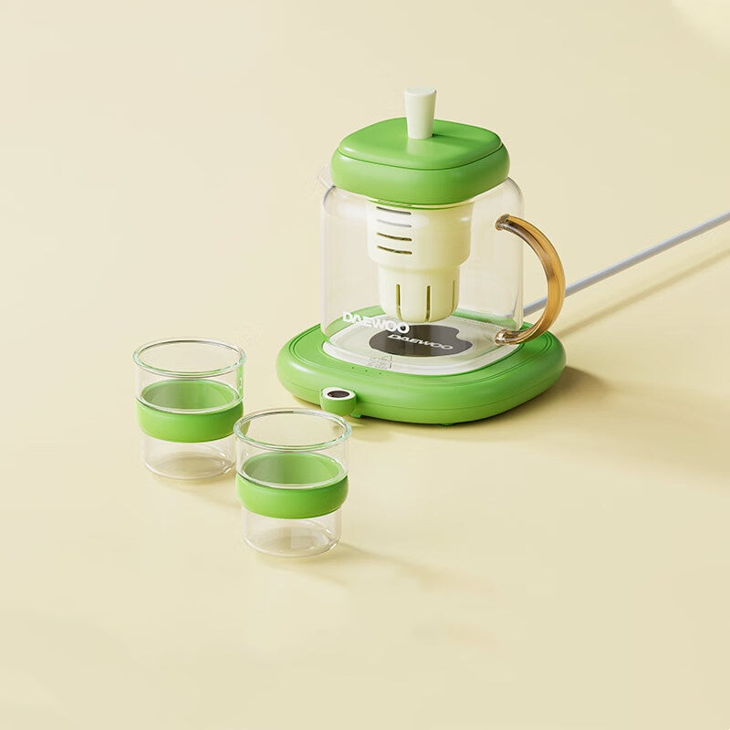 Heating Tea Pot Set with Tea Pot Heating Cup Mat and Sharing Cups
