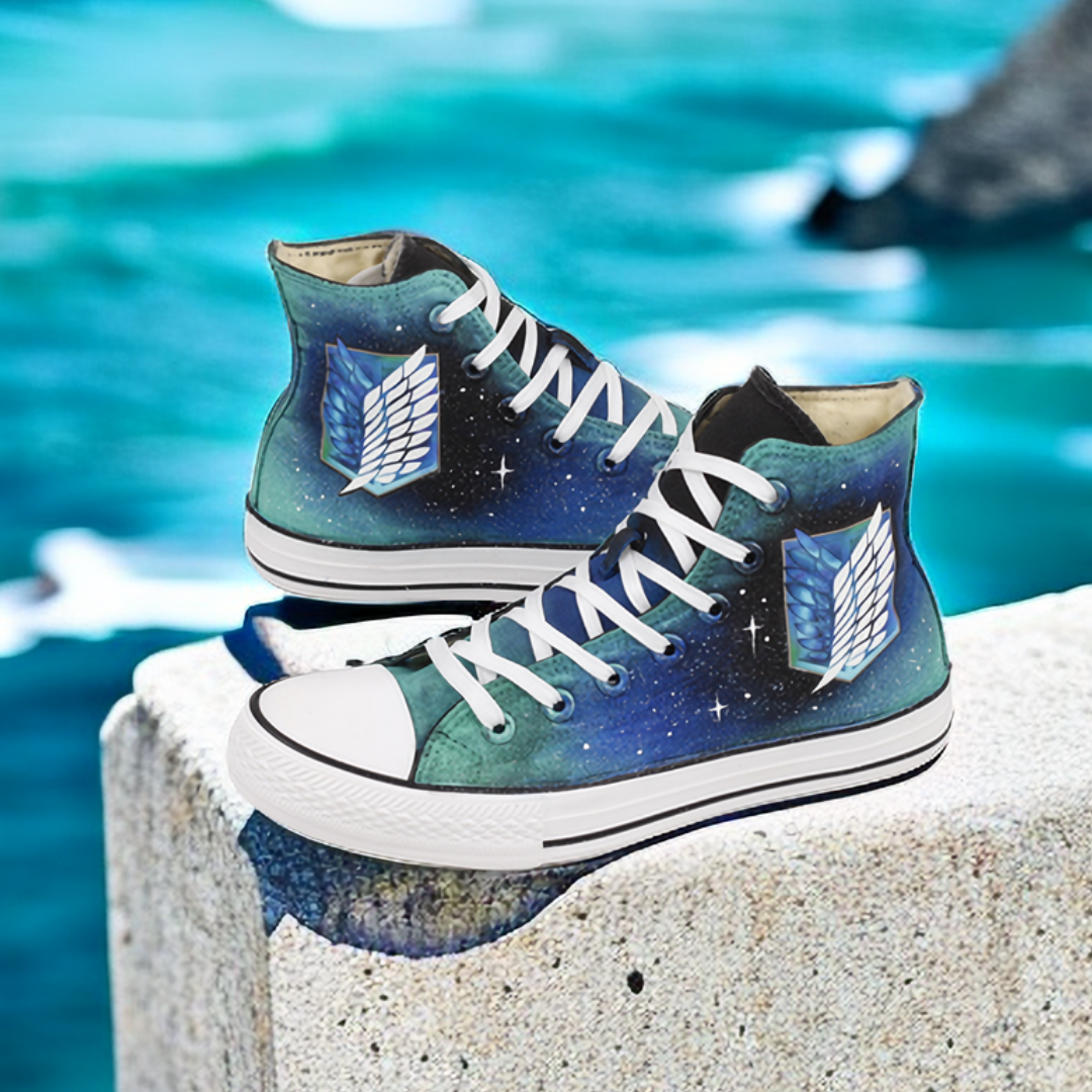 #007 Anime Fans Hand-Painted High Top Canvas Shoes