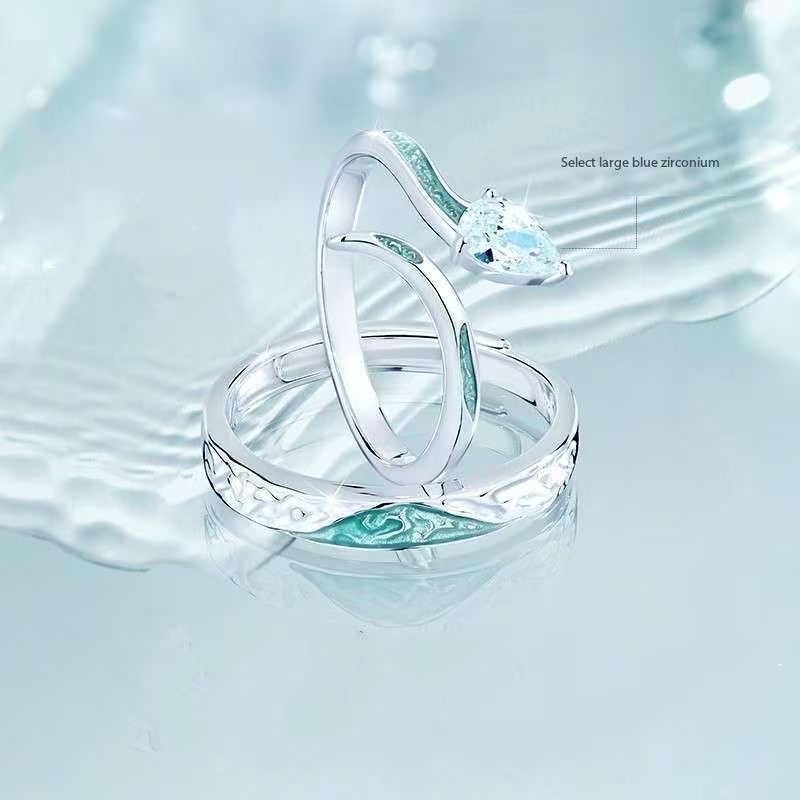 Couple Silver Snake Ring Set - Symbol Of Eternal Love And Rebirth