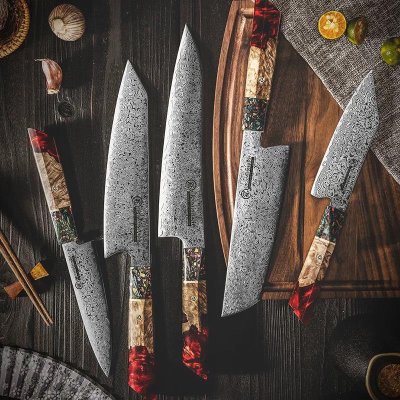 Damascus Steel Kitchen Knife Set