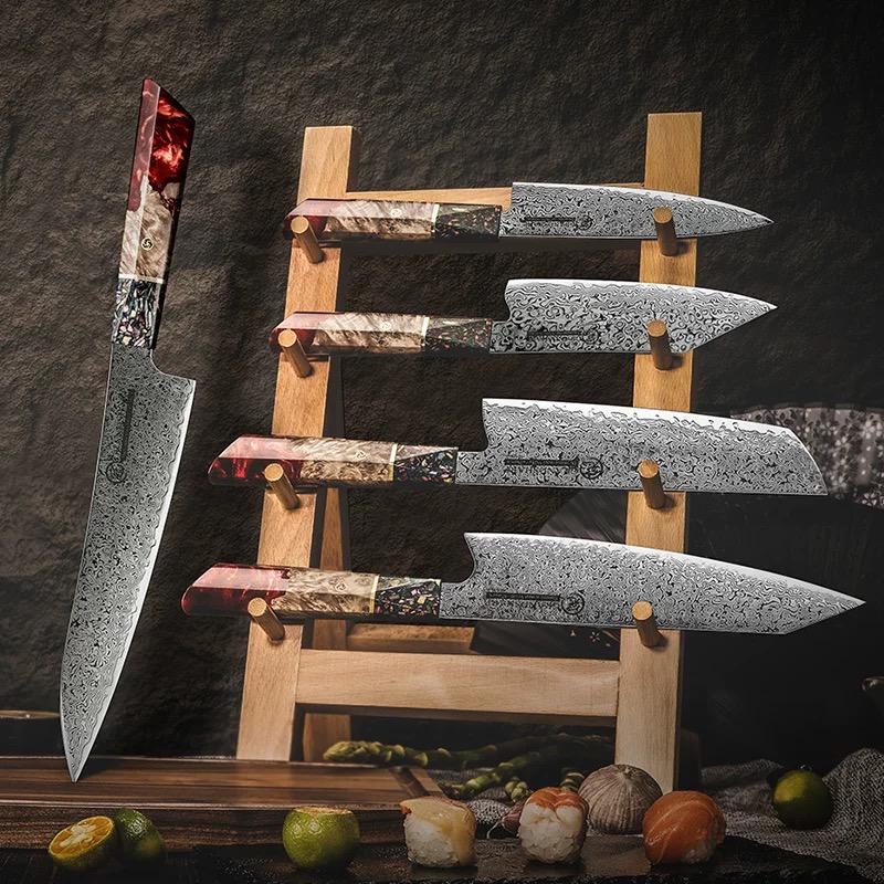 Damascus Steel Kitchen Knife Set