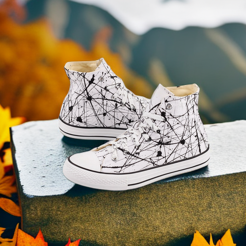 #009 Splash Ink Hand-Painted Canvas Shoes