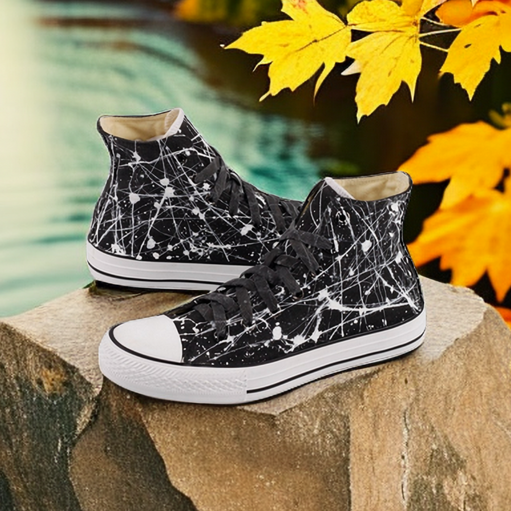 #009 Splash Ink Hand-Painted Canvas Shoes