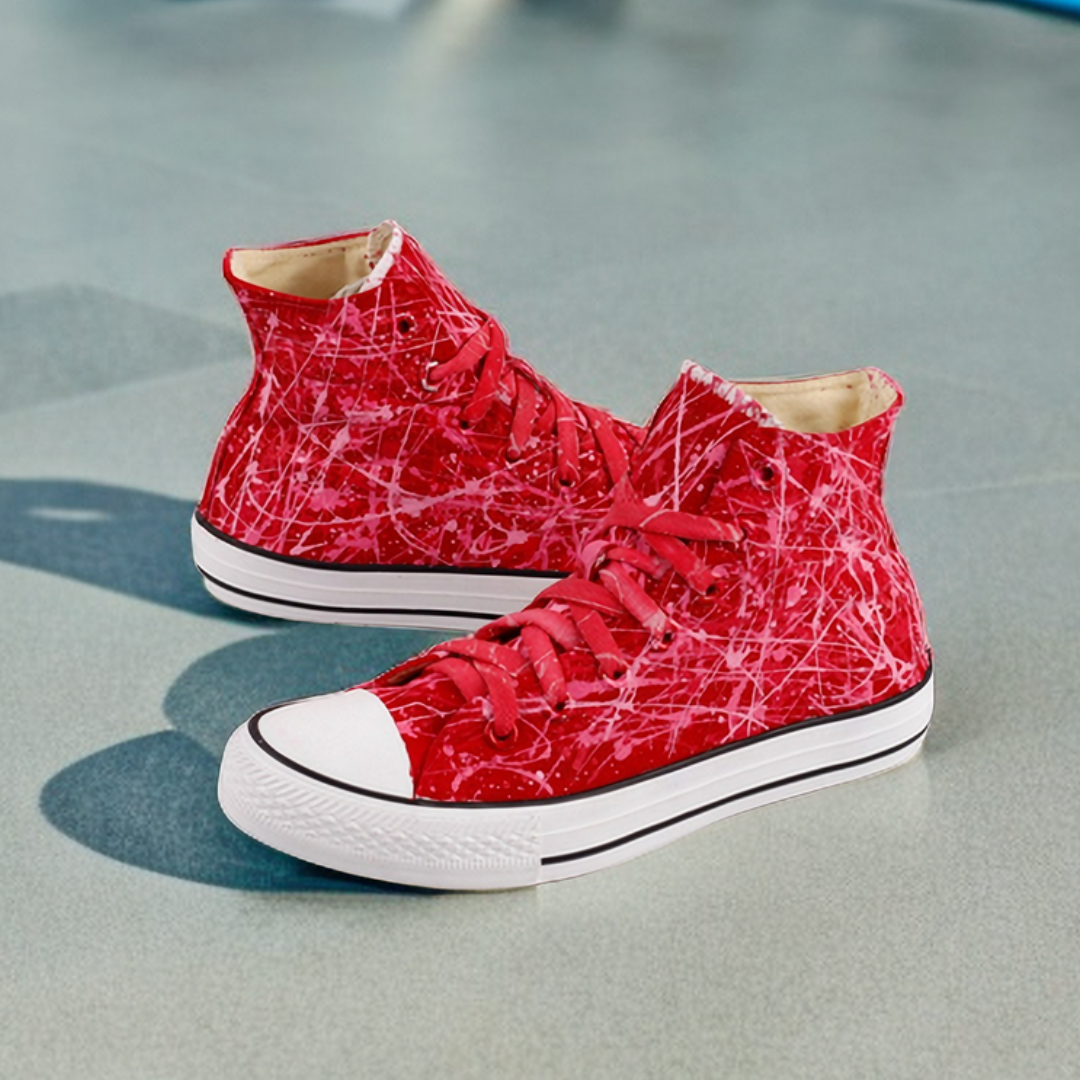 #009 Splash Ink Hand-Painted Canvas Shoes