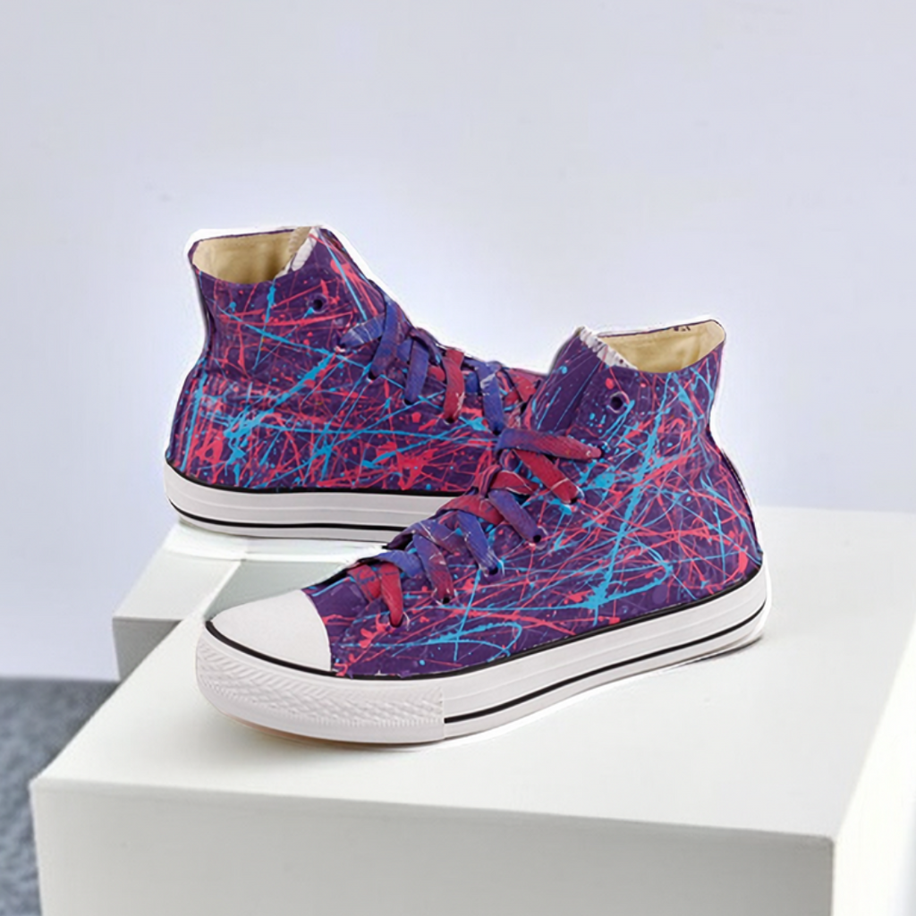 #009 Splash Ink Hand-Painted Canvas Shoes