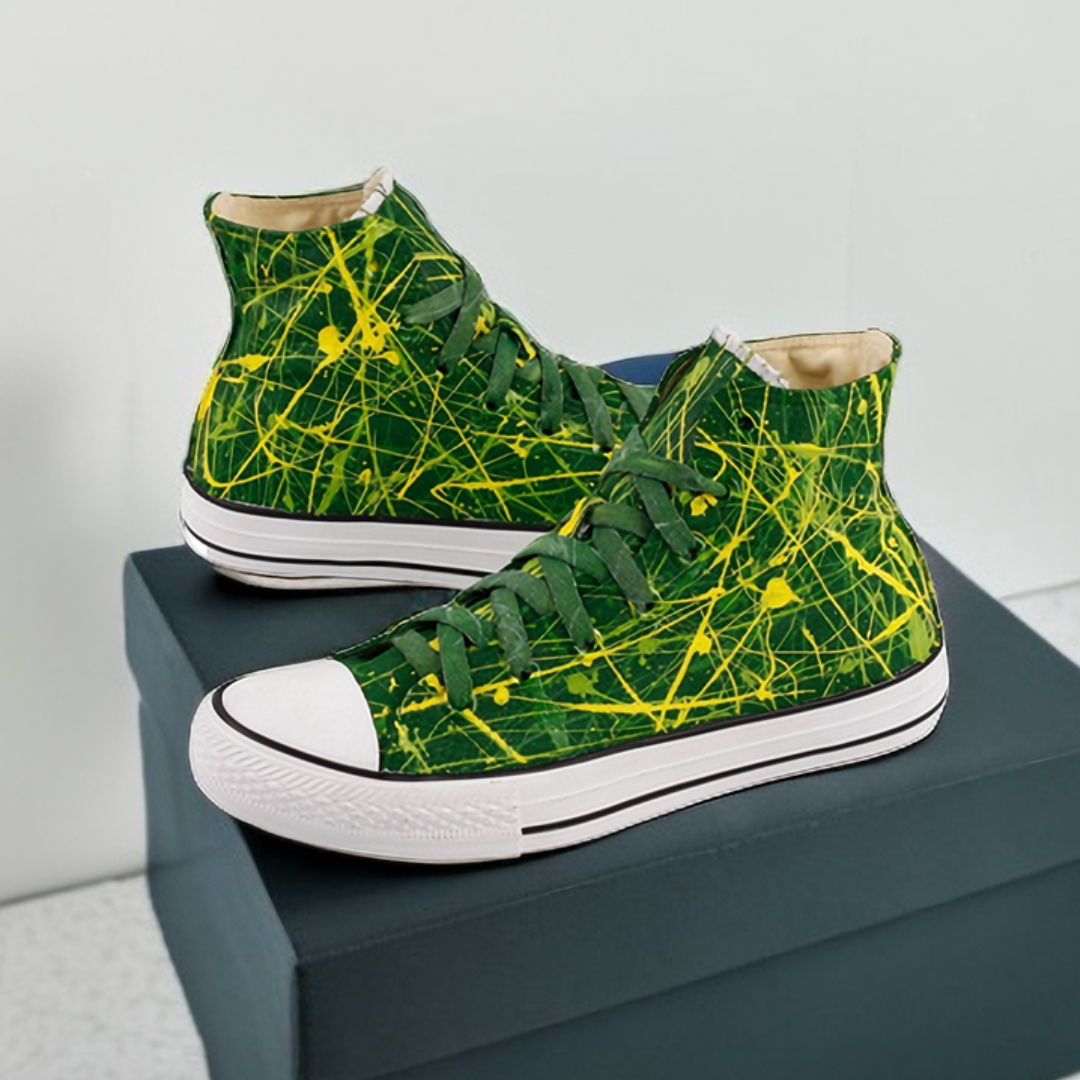 #009 Splash Ink Hand-Painted Canvas Shoes