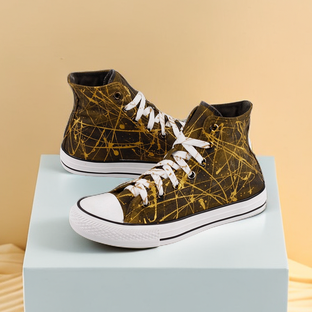 #009 Splash Ink Hand-Painted Canvas Shoes