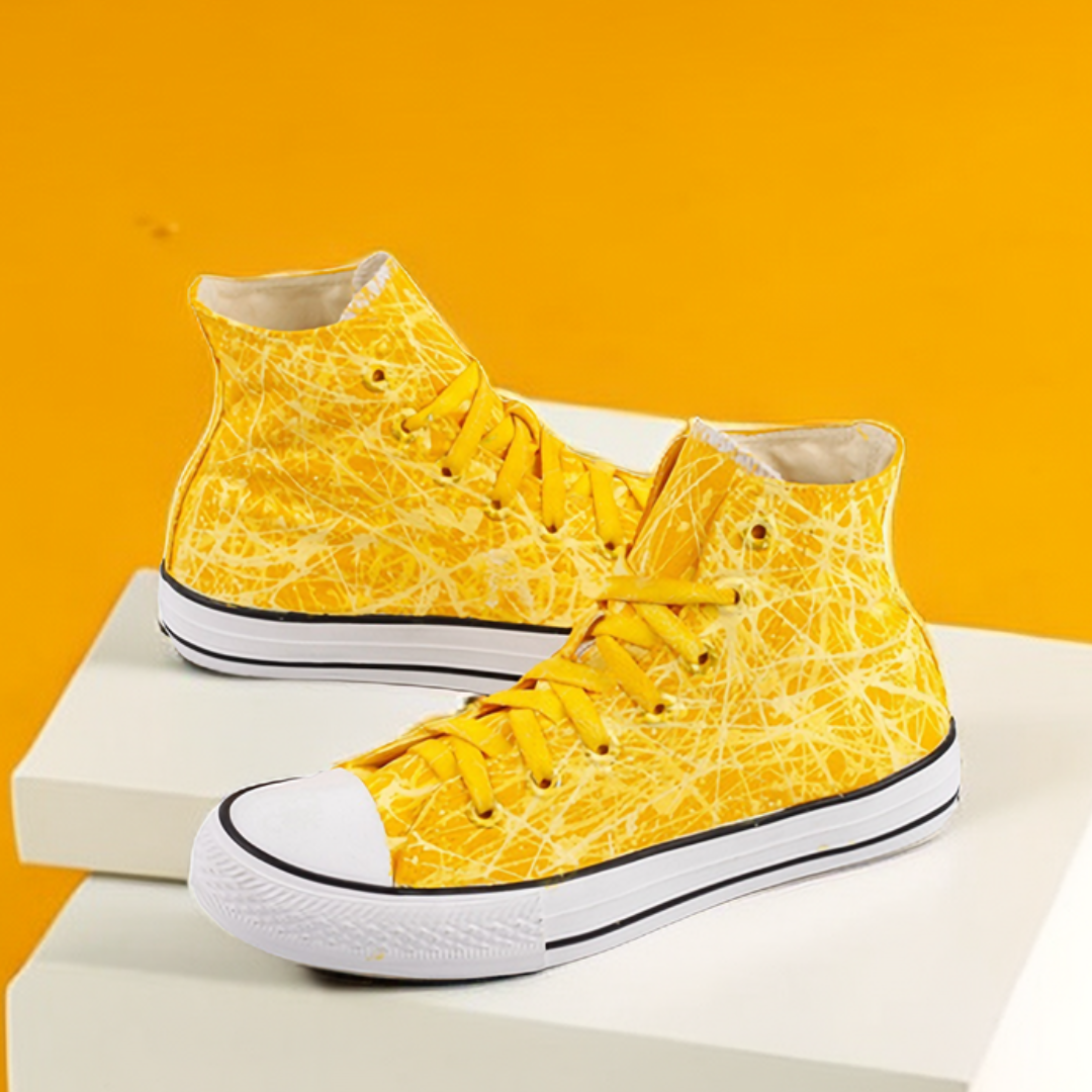 #009 Splash Ink Hand-Painted Canvas Shoes
