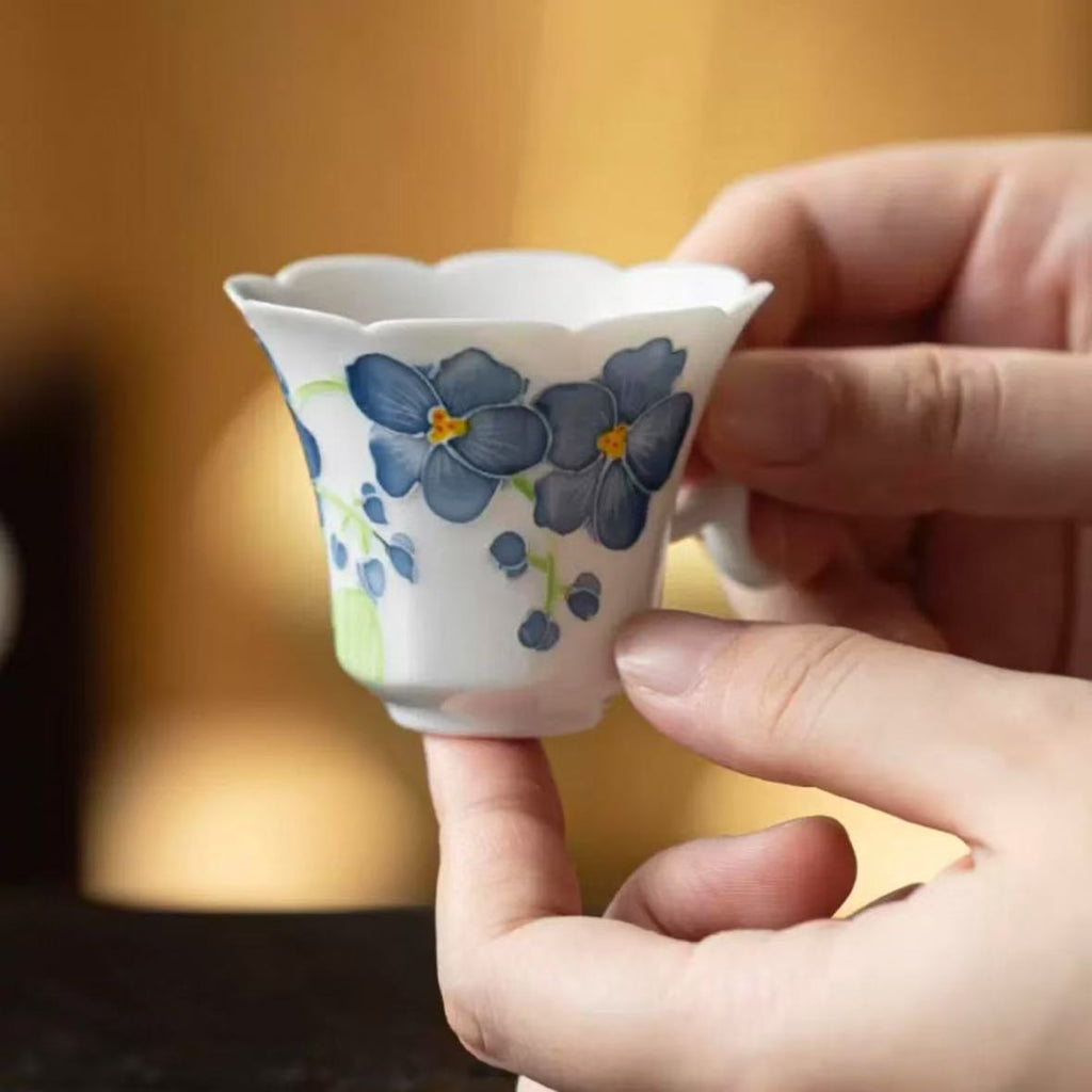 OG 6Pcs hand printed tea cup set