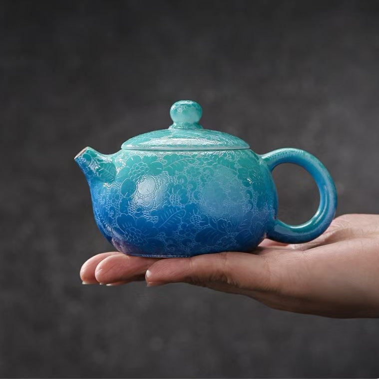 Jingdezhen Official Ceramic Carved Teapot 150ml