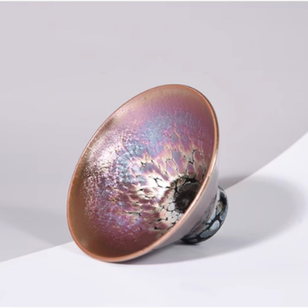 Exquisite Handcrafted Purple and Gold Porcelain Tea Cup - Small Size for Ladies