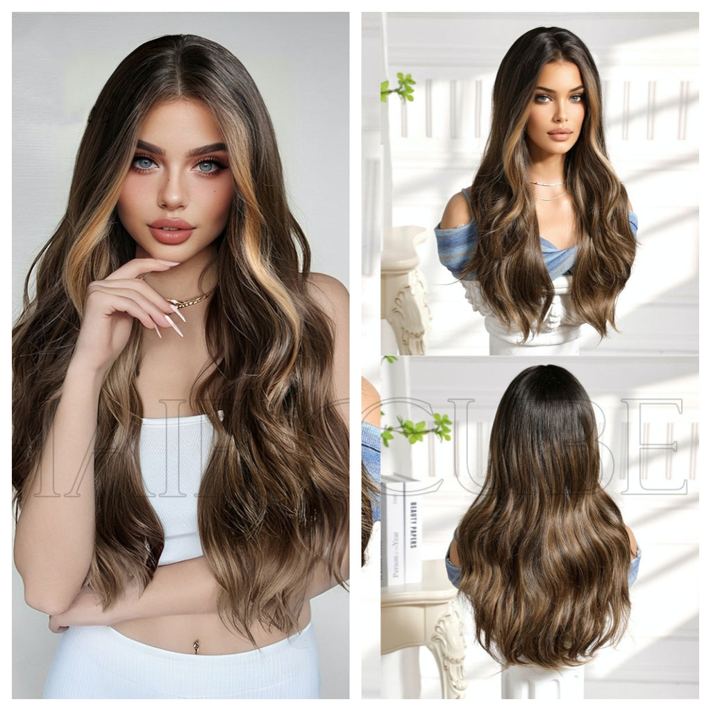 Long Curly Wig Collection for Women - Full Head Set Daily Fashion Heat-Resistant Fiber