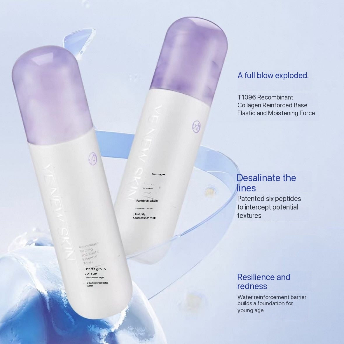 Skin Re-collagen Firming And Elastic Essential Toner And Lotion Set