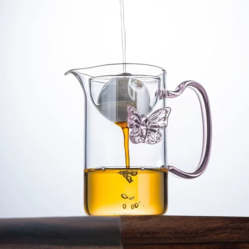 Butterfly Tangerine Tea Ball Cup with Filter