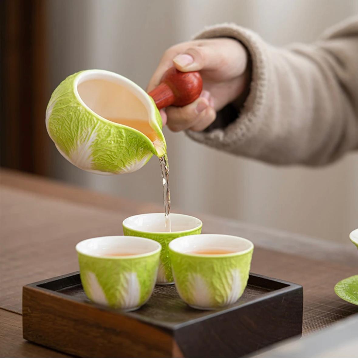 OG 10pcs cabbage tea cup set