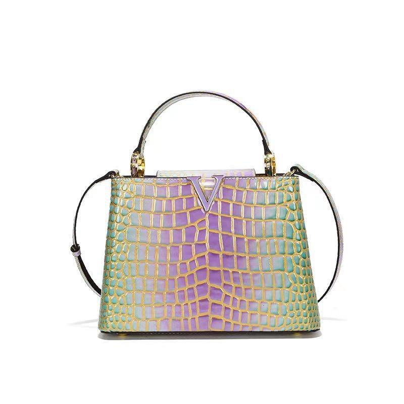 #211 Imitated Crocodile Print Handbag