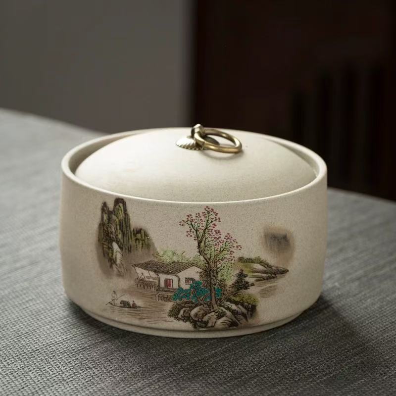 Ceramic tea jar