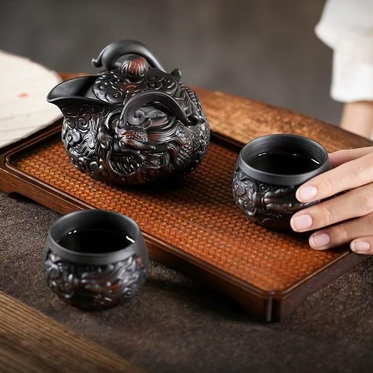 Purple Clay Travel Tea Set