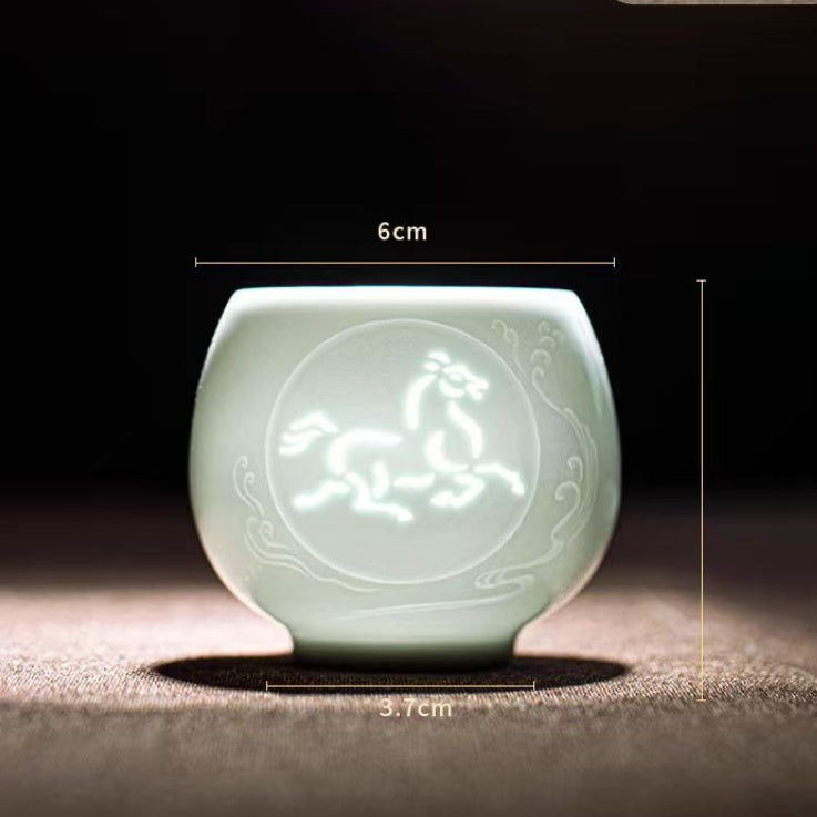 Twelve Zodiac Linglong Master Cups 135ml High End Master Cup Ceramic Tea Bowl Personalized For Women Exquisite