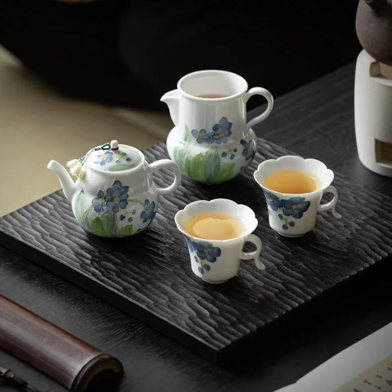 OG 6Pcs hand printed tea cup set