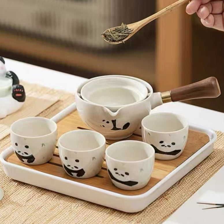 #179 Panda Family Portable Tea Set