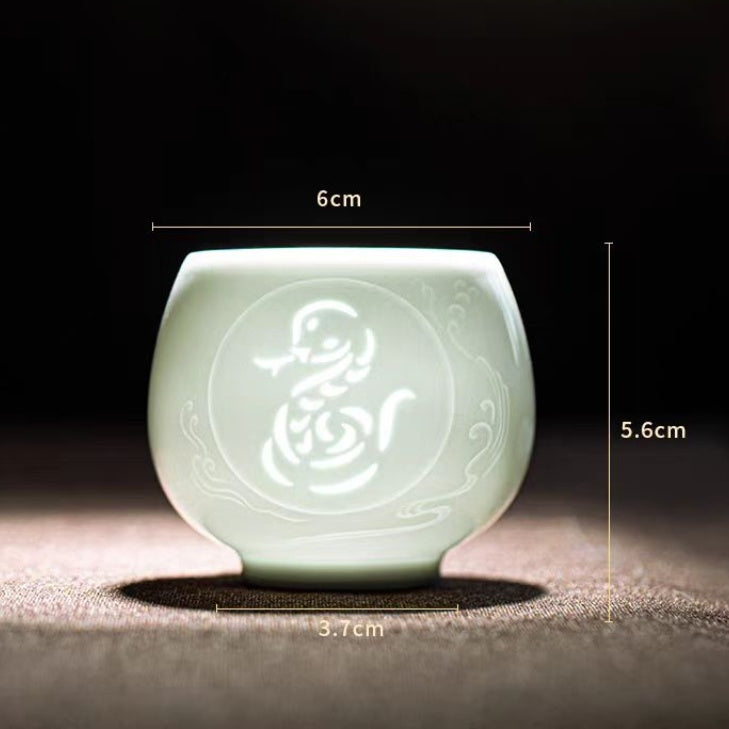 Twelve Zodiac Linglong Master Cups 135ml High End Master Cup Ceramic Tea Bowl Personalized For Women Exquisite