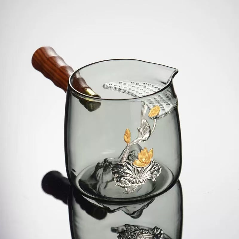 Premium Side Handle Crescent Mountain Glass Pitcher 320ml