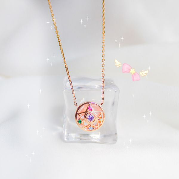 #J10 Sailor Moon Necklace - 18k Gold Plating - 925 Silver - Crystals - 3 Patterns