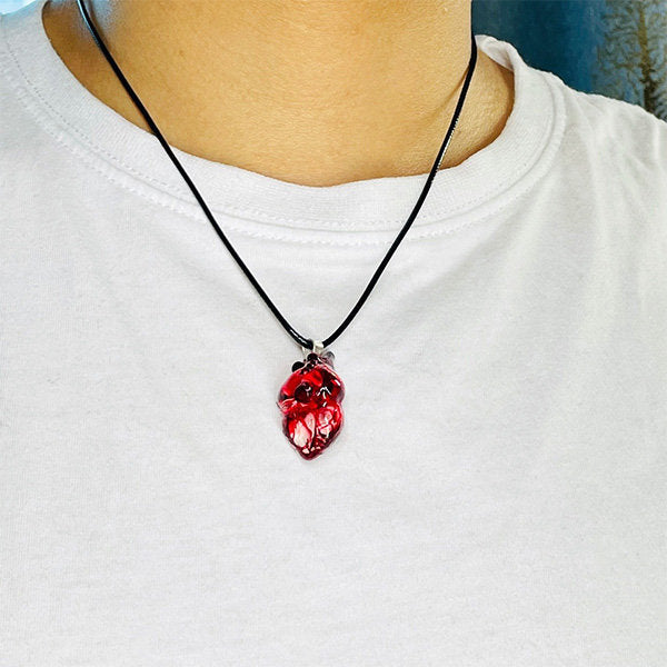 #J2 Gothic Inspired Heart Pendant - Red - Blue - Quirky