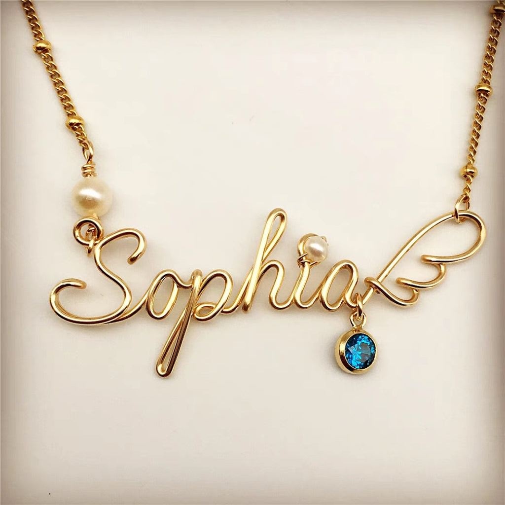 #071 Custom Wire Wrapped Name Necklace