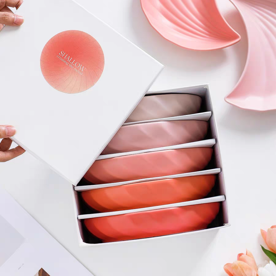 #061 Gradient Color Moon Shaped  Ceramic Plate