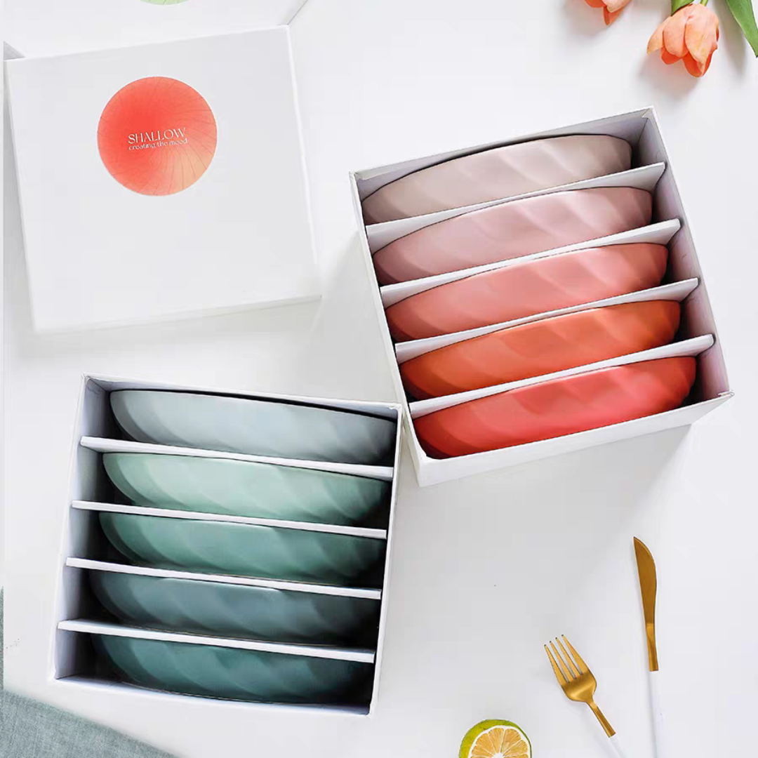 #061 Gradient Color Moon Shaped  Ceramic Plate