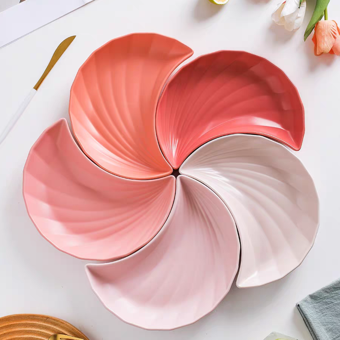 #061 Gradient Color Moon Shaped  Ceramic Plate