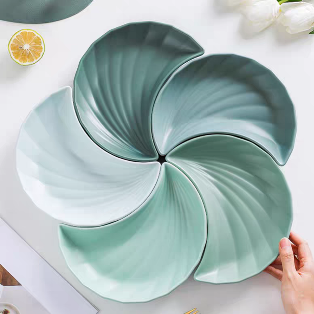 #061 Gradient Color Moon Shaped  Ceramic Plate