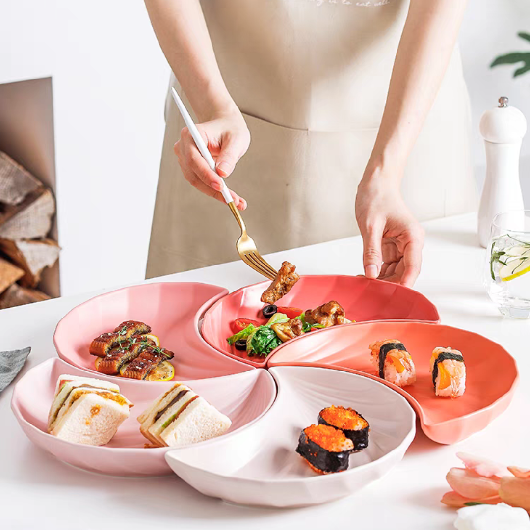 #061 Gradient Color Moon Shaped  Ceramic Plate