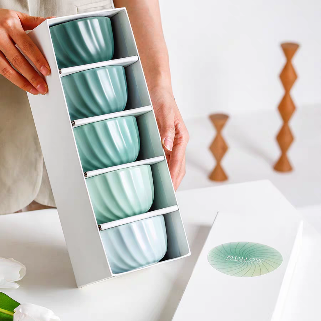 #059 Gradient Color Ceramic Bowl Set of 5