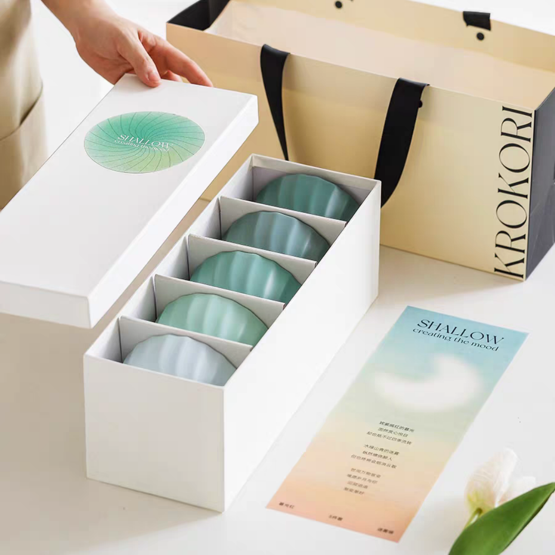 #059 Gradient Color Ceramic Bowl Set of 5