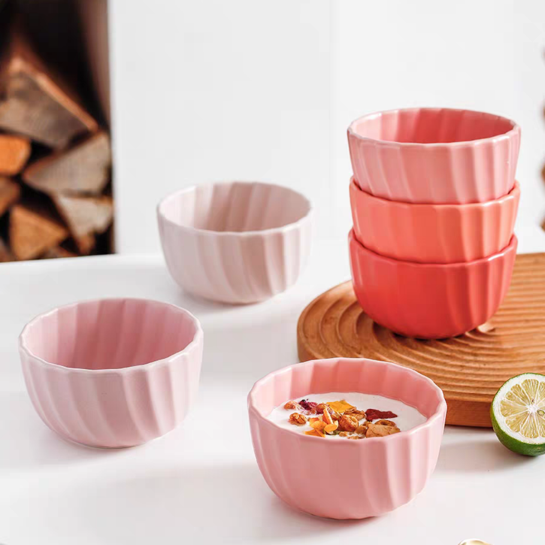 #059 Gradient Color Ceramic Bowl Set of 5