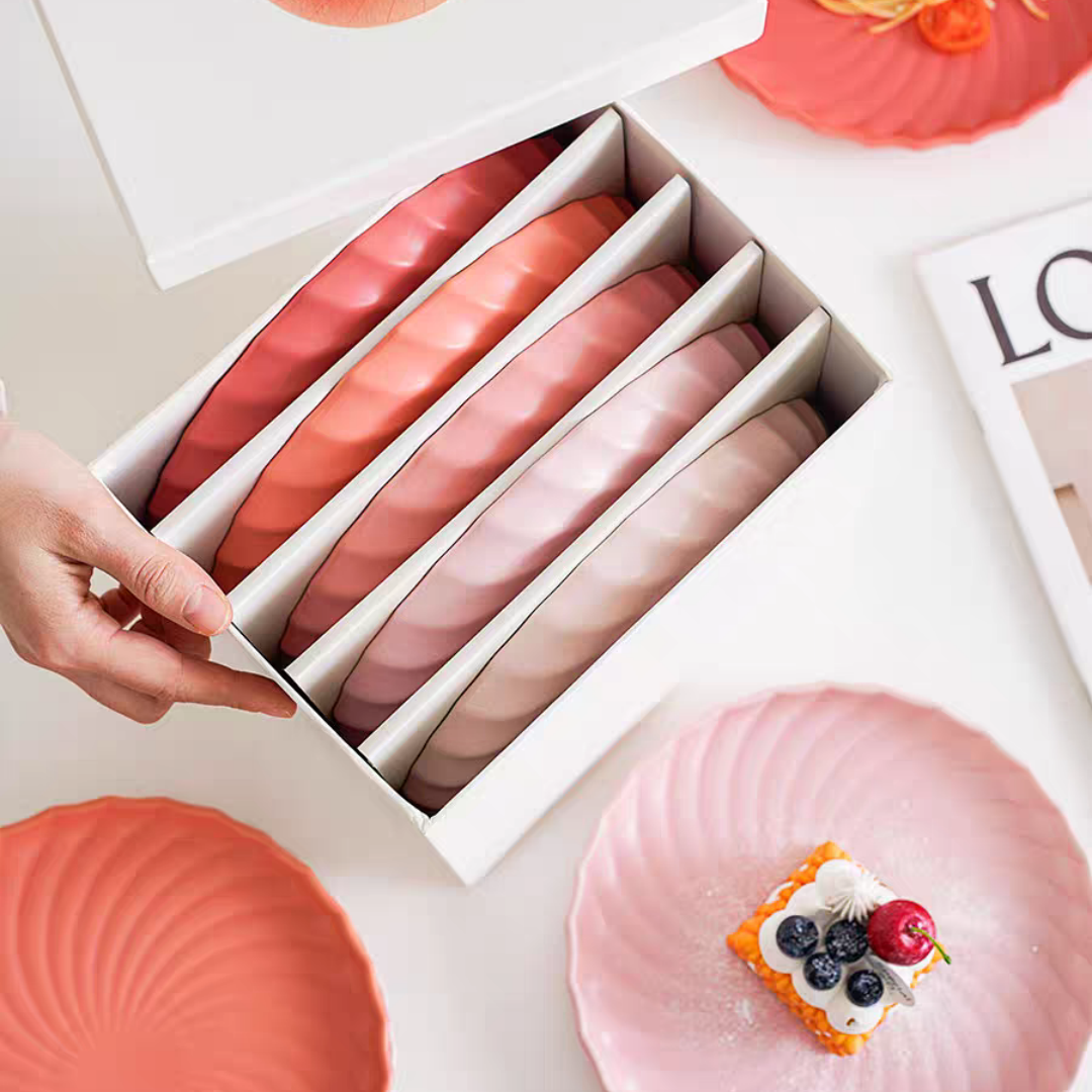 #060 Gradient Color Ceramic Plate Set of 5