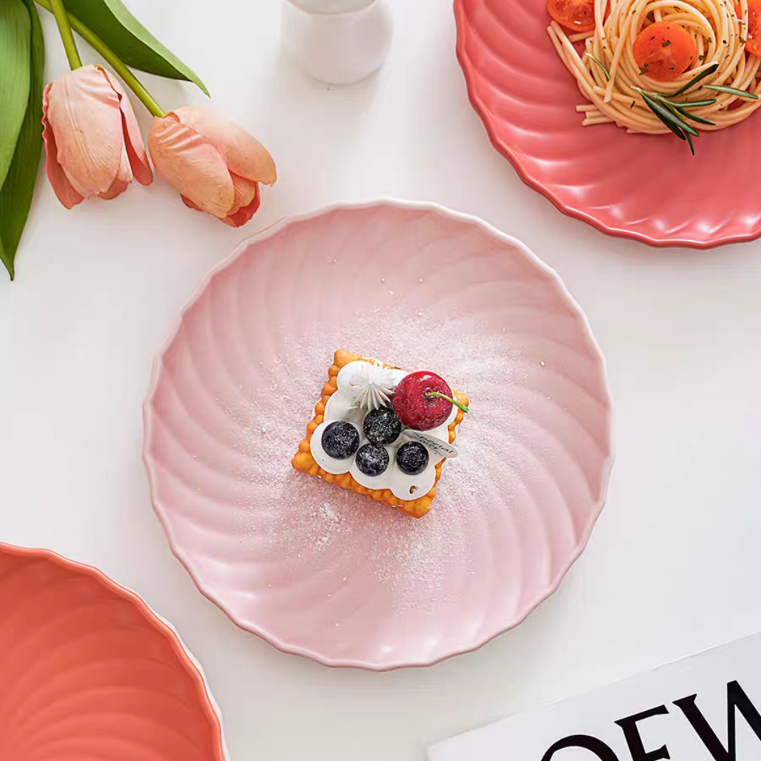 #060 Gradient Color Ceramic Plate Set of 5