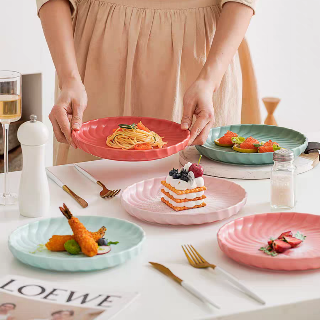 #060 Gradient Color Ceramic Plate Set of 5