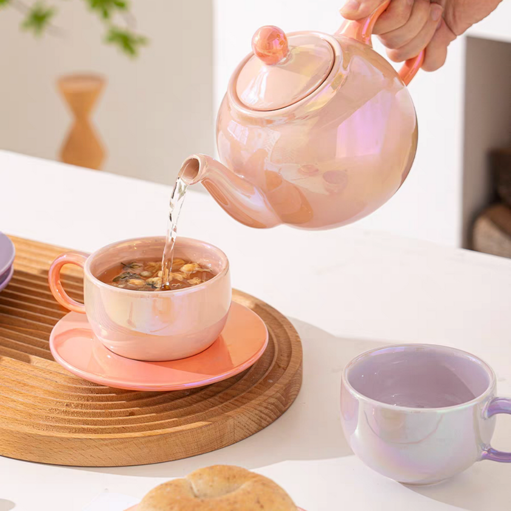 #156 Gradient Color Ceramic Teapot And Cup Set of 5