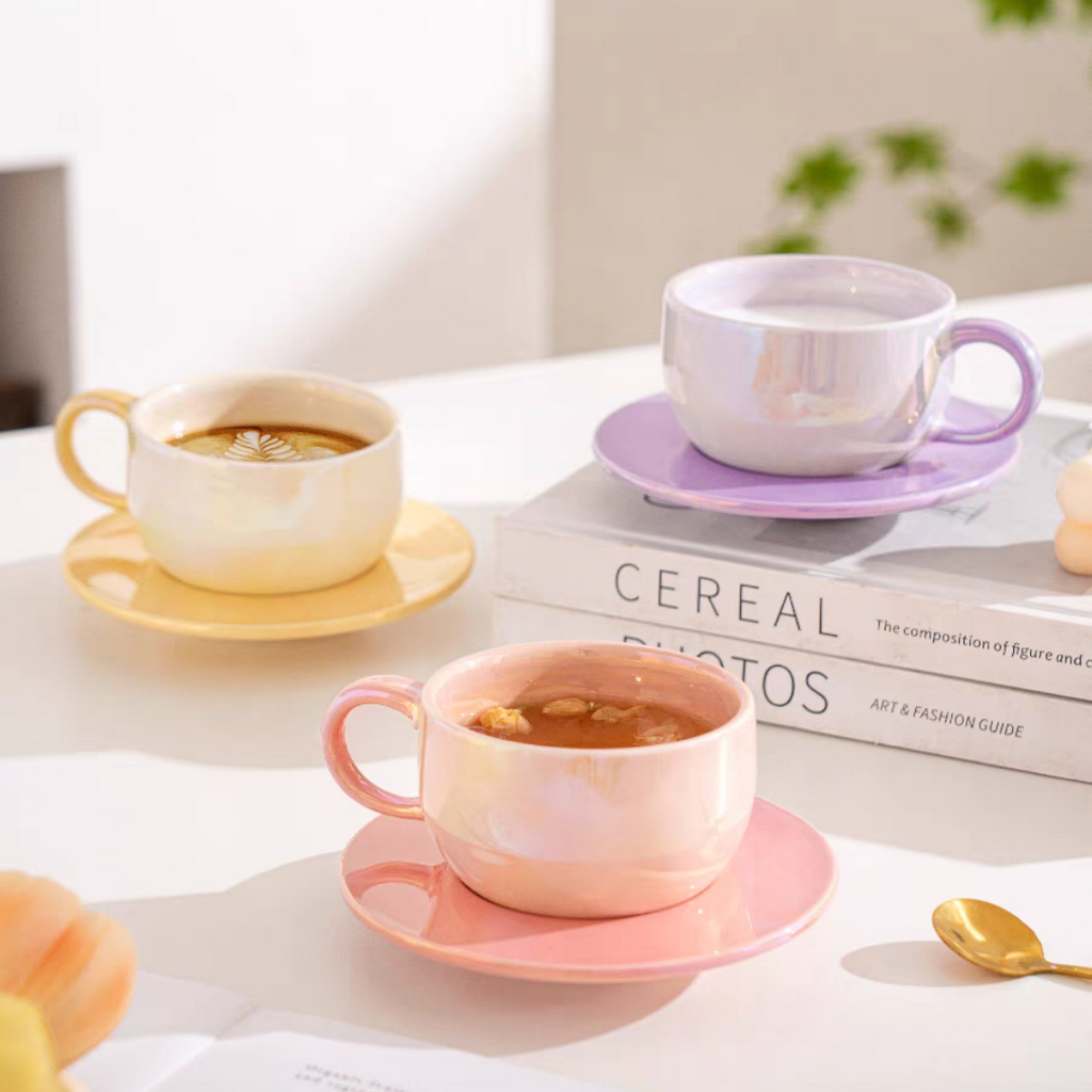#156 Gradient Color Ceramic Teapot And Cup Set of 5