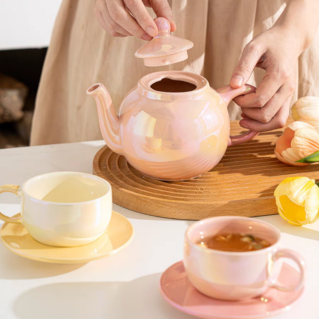 #156 Gradient Color Ceramic Teapot And Cup Set of 5