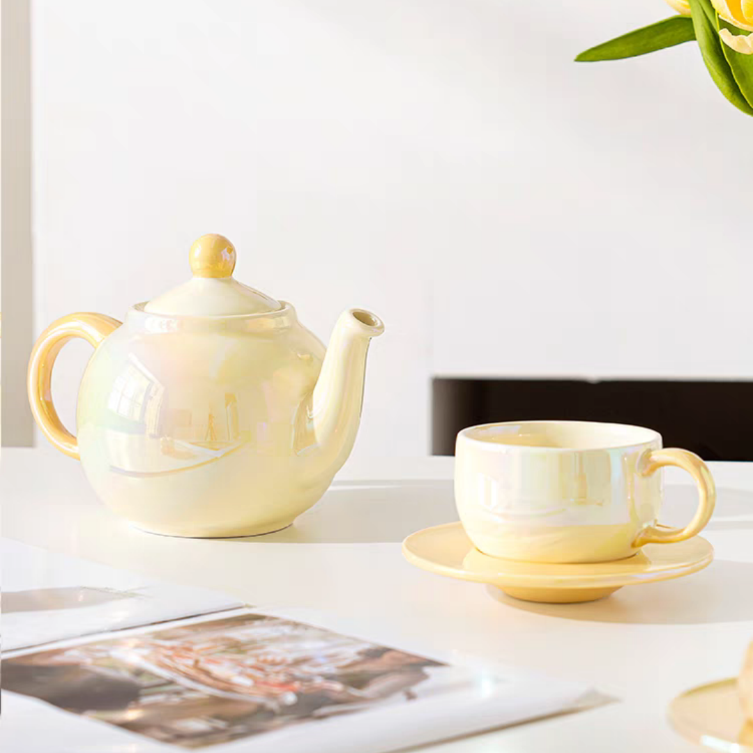 #156 Gradient Color Ceramic Teapot And Cup Set of 5